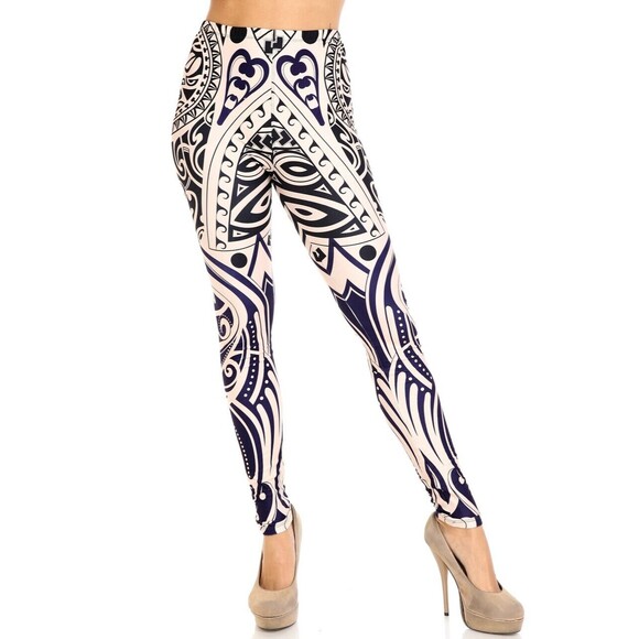 Plus‎ Size Valhalla Tribal Leggings by USA Fashion™, Trendy, Digital Laser Print - Picture 3 of 6